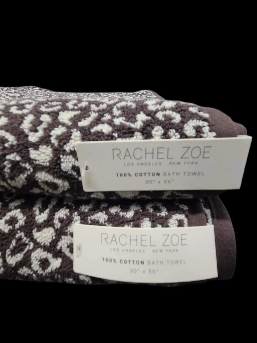 8pc Rachel Zoe Leopard Cheetah Animal Print Bath Hand Washcloth Towel Set NEW
